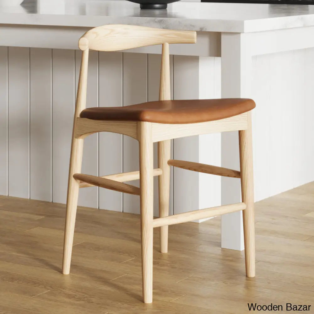 Quimaby Swivel Flynn Solid Ash Wood And Counter Height Stool And Bar Stool