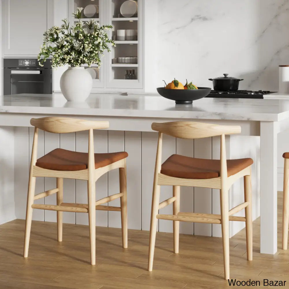 Quimaby Swivel Flynn Solid Ash Wood And Counter Height Stool And Bar Stool