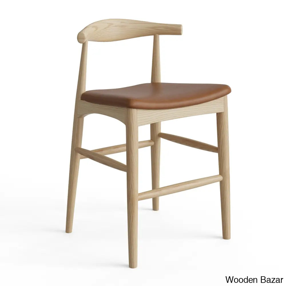 Quimaby Swivel Flynn Solid Ash Wood And Counter Height Stool And Bar Stool