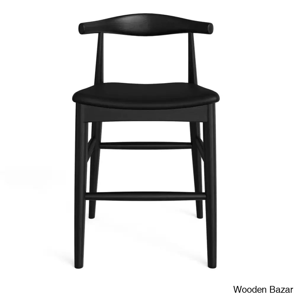 Quimaby Swivel Flynn Solid Ash Wood And Counter Height Stool And Bar Stool Black / (24’’ Seat