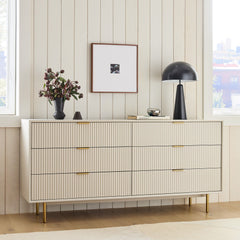 Laexter Wide 6-Drawer Dresser - Wooden bazar
