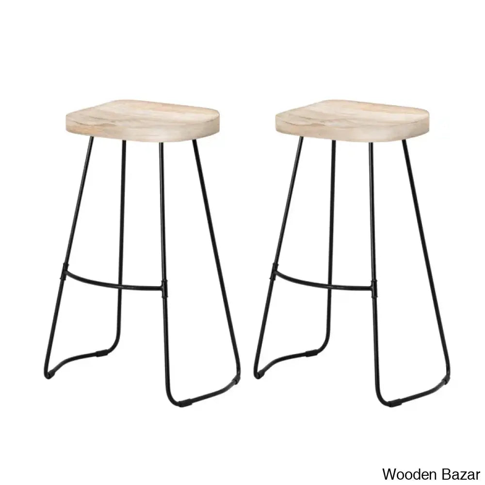 Racettem Swivel Counter And Bar Stool With Metal Frame (Set Of 2)