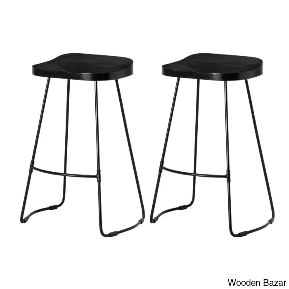 Racettem Swivel Counter And Bar Stool With Metal Frame (Set Of 2)