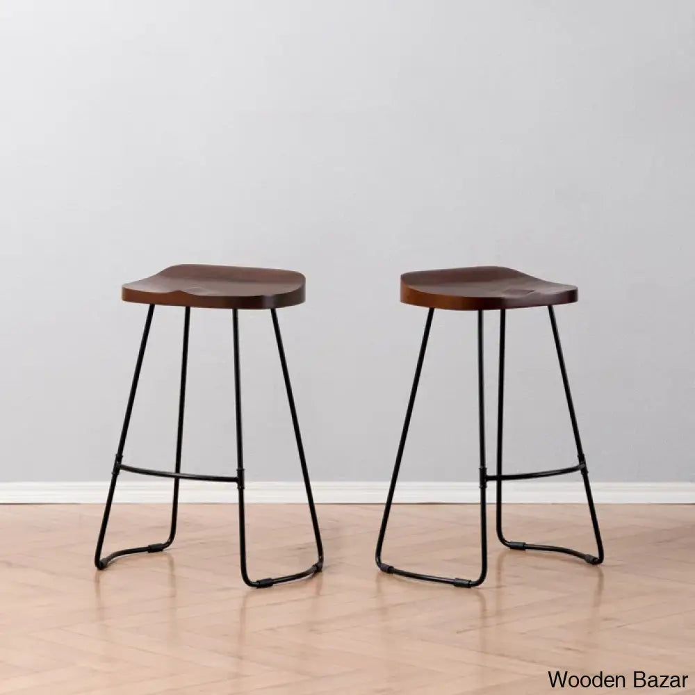 Racettem Swivel Counter And Bar Stool With Metal Frame (Set Of 2)