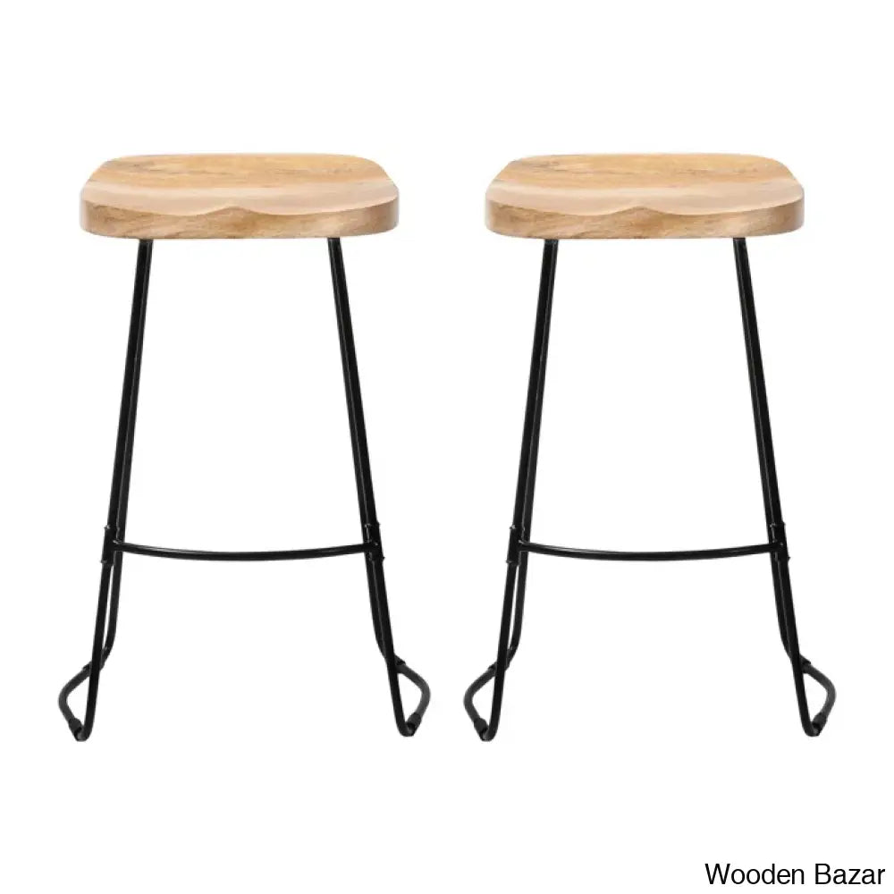 Racettem Swivel Counter And Bar Stool With Metal Frame (Set Of 2)