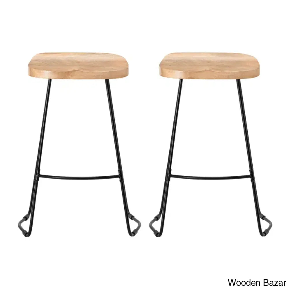 Racettem Swivel Counter And Bar Stool With Metal Frame (Set Of 2)