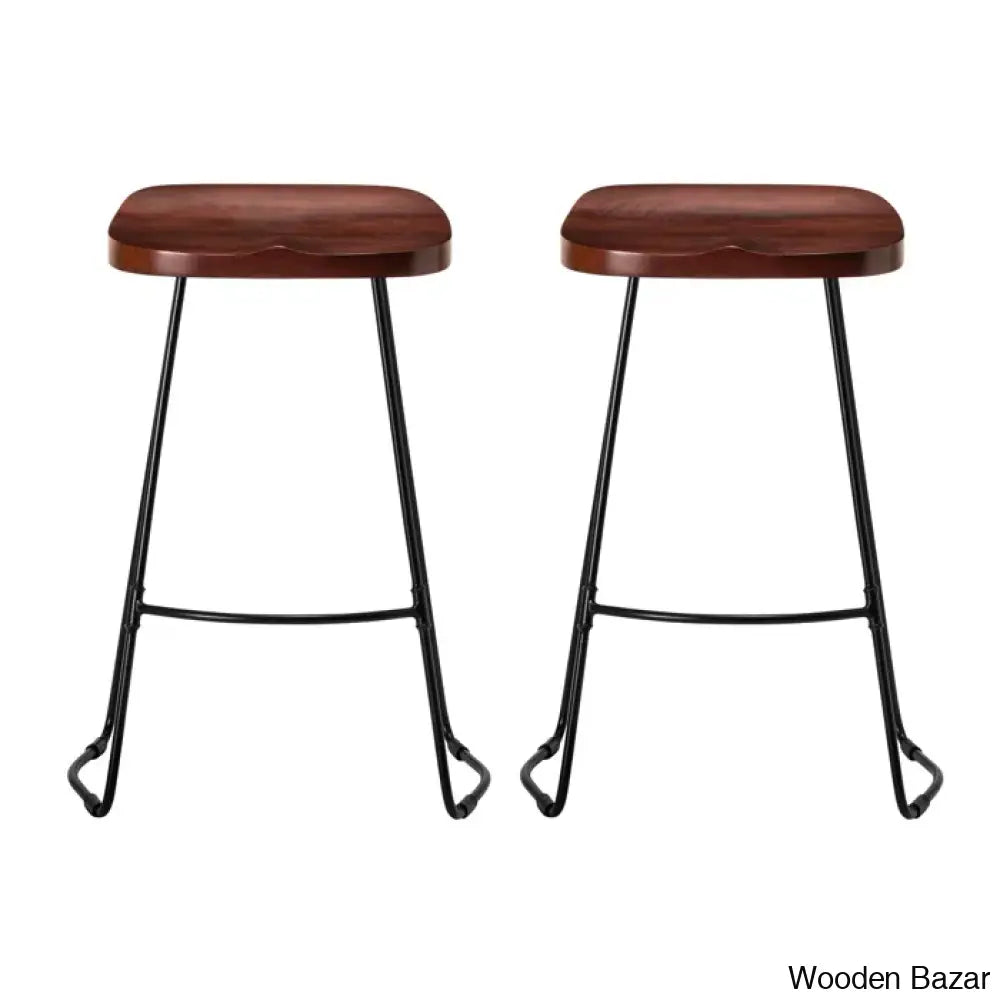 Racettem Swivel Counter And Bar Stool With Metal Frame (Set Of 2)