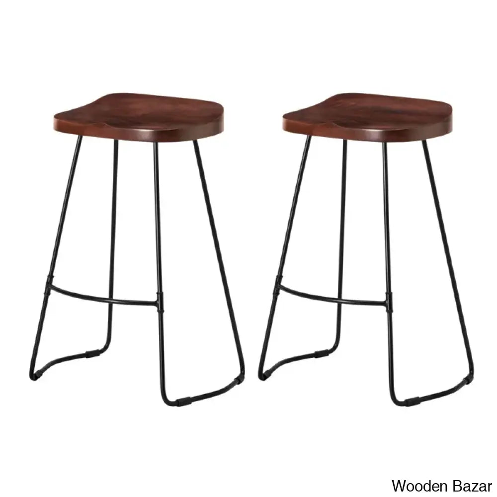 Racettem Swivel Counter And Bar Stool With Metal Frame (Set Of 2)