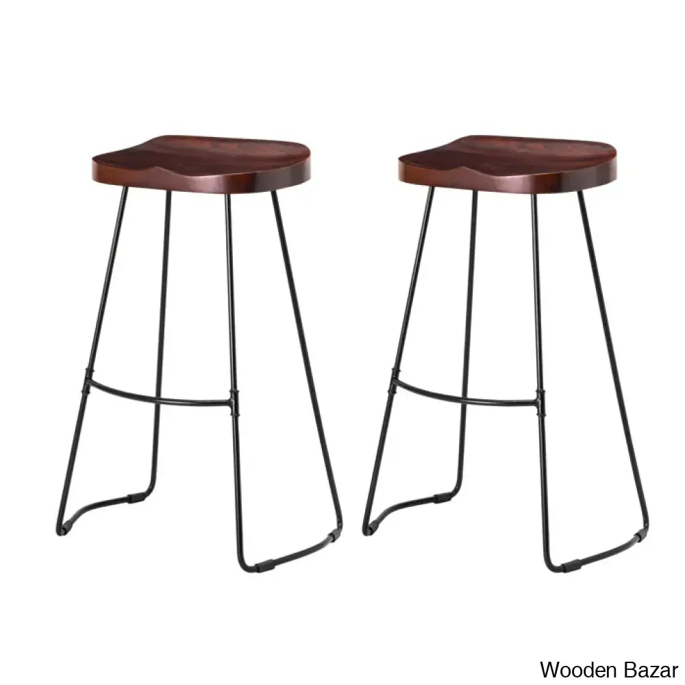 Racettem Swivel Counter And Bar Stool With Metal Frame (Set Of 2)