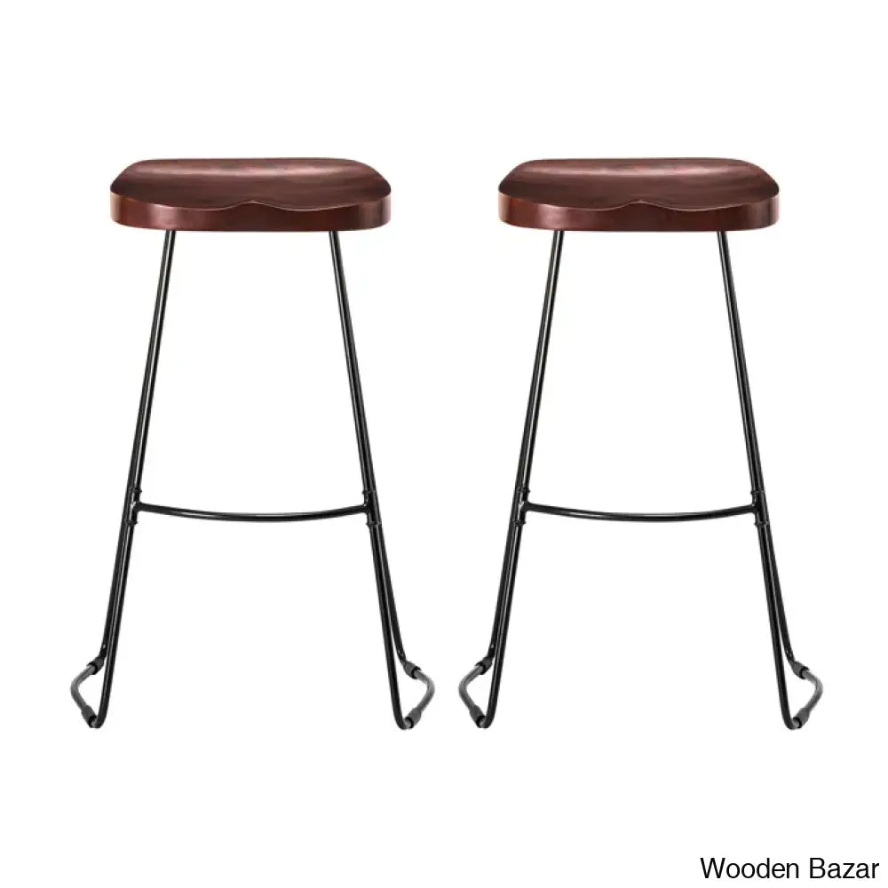 Racettem Swivel Counter And Bar Stool With Metal Frame (Set Of 2)