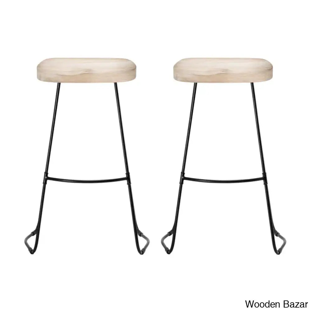 Racettem Swivel Counter And Bar Stool With Metal Frame (Set Of 2)