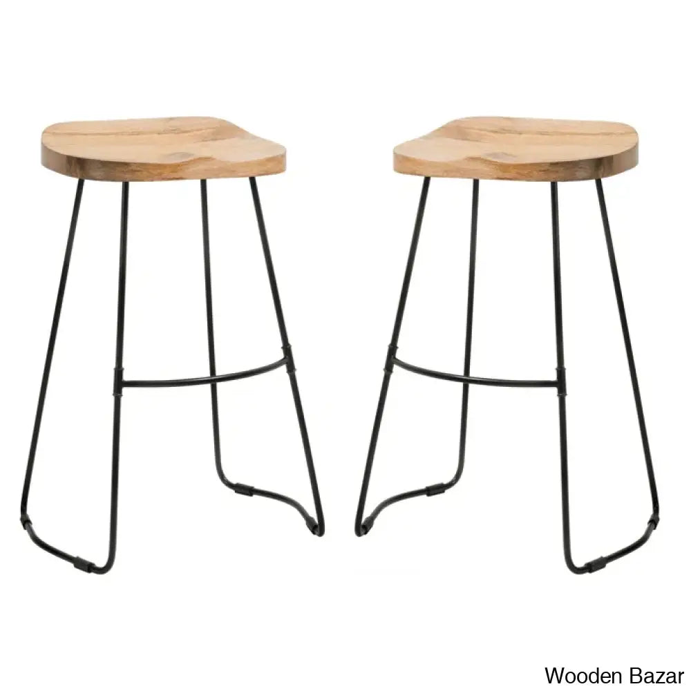 Racettem Swivel Counter And Bar Stool With Metal Frame (Set Of 2)