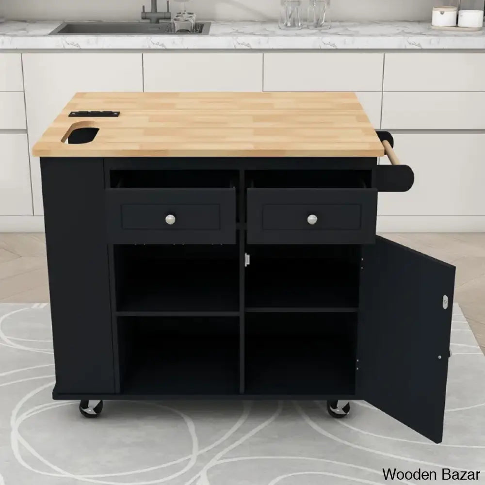 Raegina Kitchen Storage Island With Drop Leaf 5 Wheels And Wine Rack Trolley Cart Cabinet Kitchen