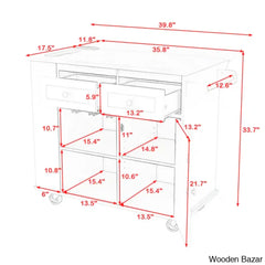 Raegina Kitchen Storage Island With Drop Leaf 5 Wheels And Wine Rack Trolley Cart Cabinet Kitchen