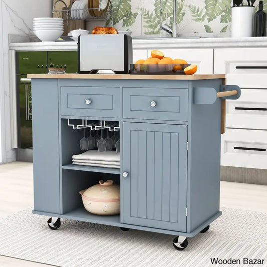 Raegina Kitchen Storage Island With Drop Leaf 5 Wheels And Wine Rack Trolley Cart Cabinet Kitchen