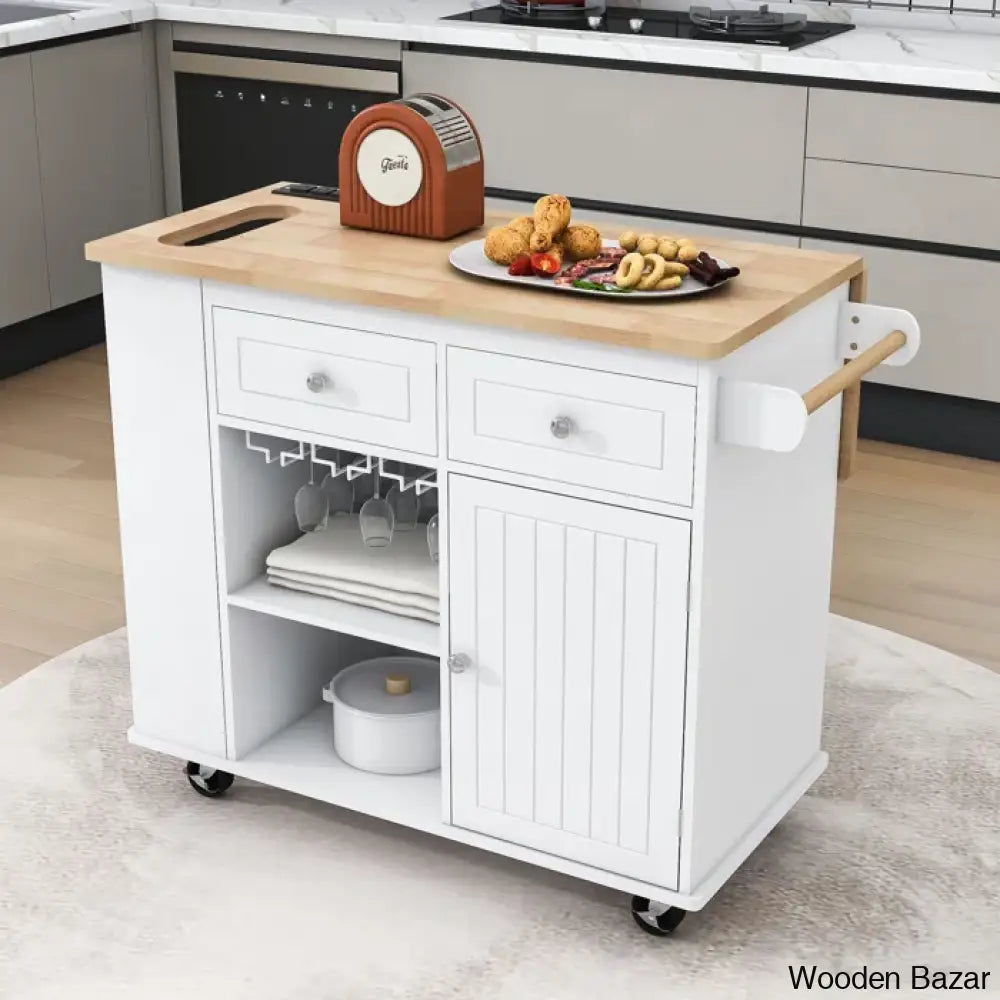 Raegina Kitchen Storage Island With Drop Leaf 5 Wheels And Wine Rack Trolley Cart Cabinet Kitchen