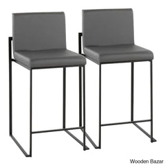 Rakowskiz Swivel Upholstered Counter And Bar Stool With Metal Frame (Set Of 2)