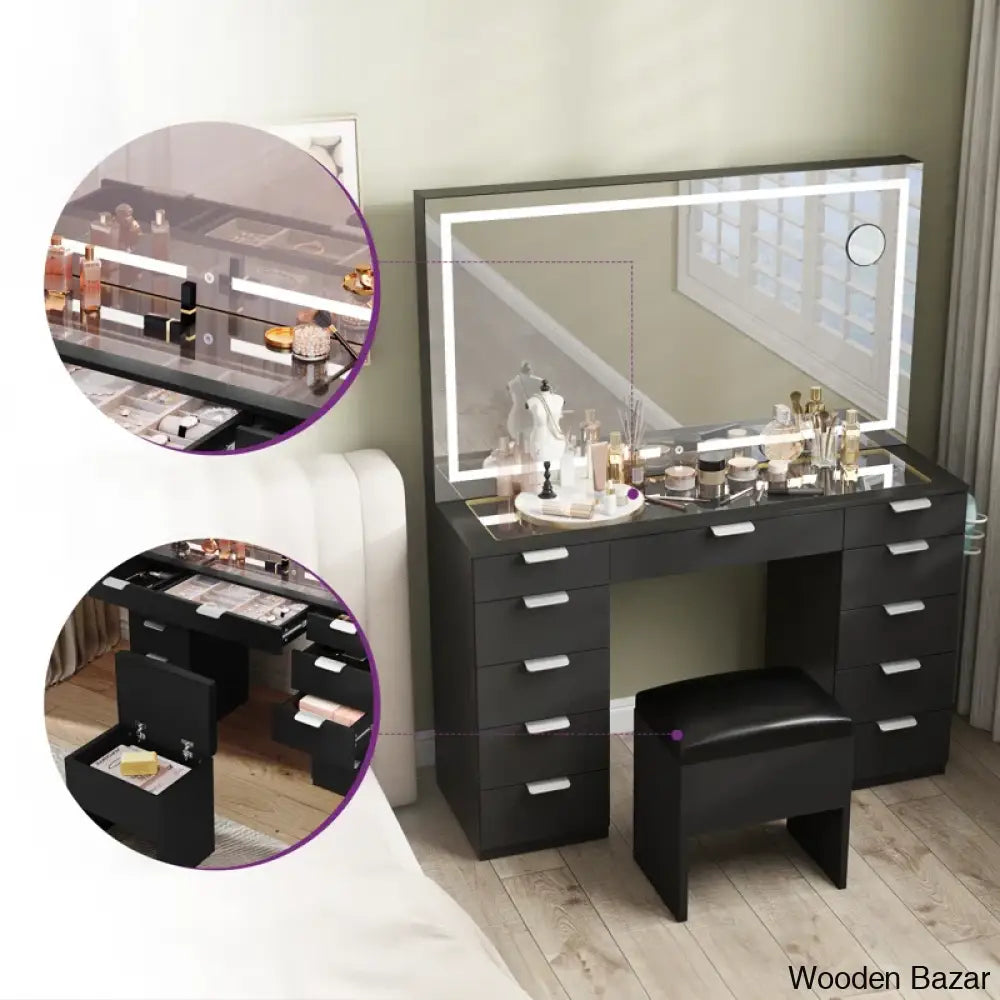 Vanity sets with fashion mirror and lights