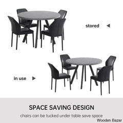 Ranjiosh 35.4’’ Round Dining Table Set | Sleek Modern Kitchen For 4People