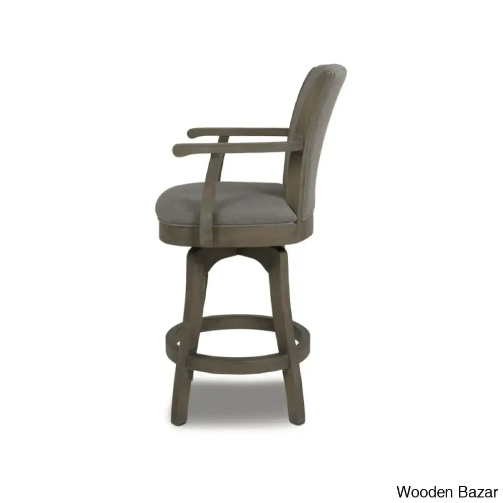 Ranksv Swivel Modern Counter & Bar Stool Set Of 2 - Wooden Bazar