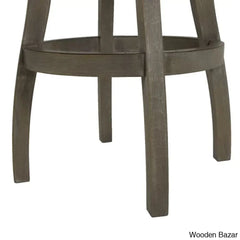 Ranksv Swivel Modern Counter & Bar Stool Set Of 2 - Wooden Bazar