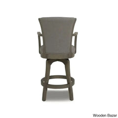 Ranksv Swivel Modern Counter & Bar Stool Set Of 2 - Wooden Bazar