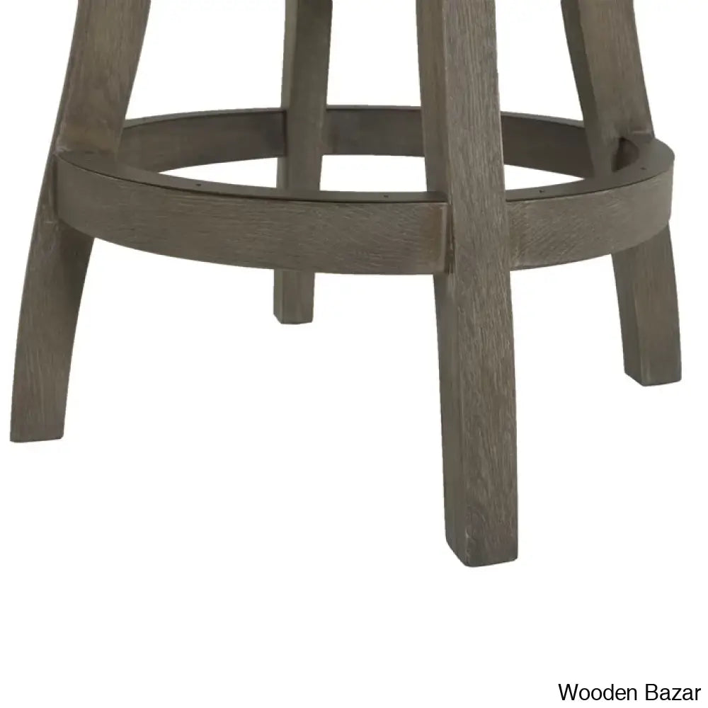 Ranksv Swivel Modern Counter & Bar Stool Set Of 2 - Wooden Bazar