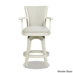 Ranksv Swivel Modern Counter & Bar Stool Set Of 2 - Wooden Bazar