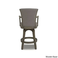 Ranksv Swivel Modern Counter & Bar Stool Set Of 2 - Wooden Bazar