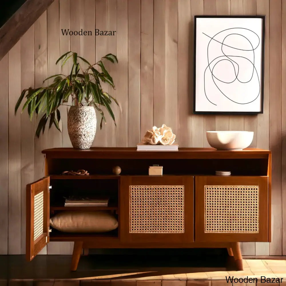 rattan tv unit - Wooden Bazar