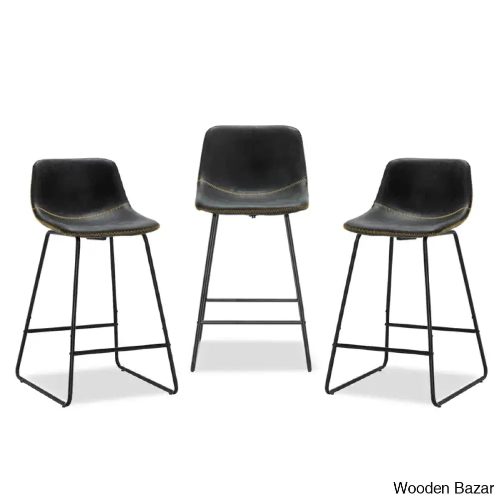 Ratzlaffo Swivel Upholstered Counter And Bar Stool With Metal Frame (Set Of 3)