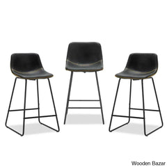 Ratzlaffo Swivel Upholstered Counter And Bar Stool With Metal Frame (Set Of 3)