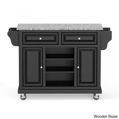Raynham Wide Rolling Kitchen Island Trolley Cart Cabinet Kitchen Island With Storage