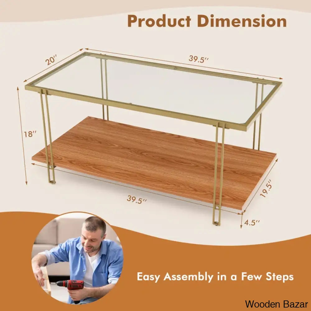 Raynhaml Glass Top Coffee And Center Table