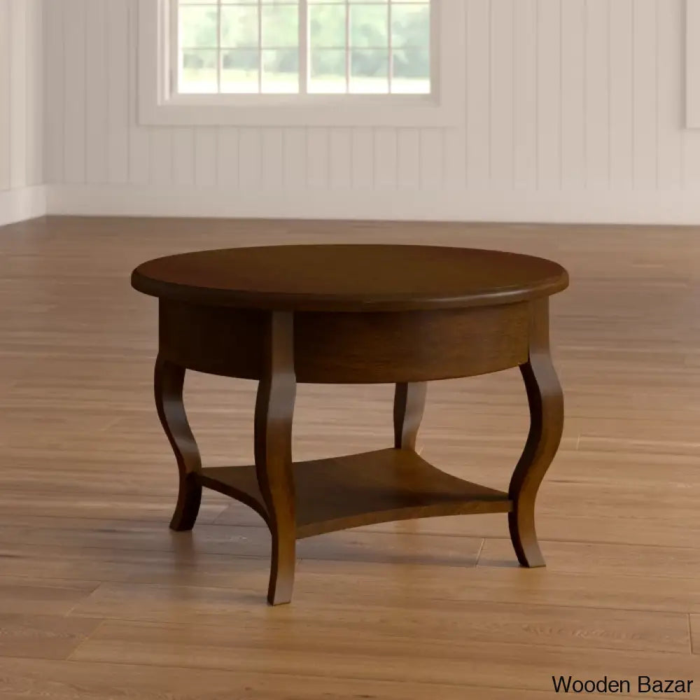 Razeen Round Solid Wood Coffee And Center Table