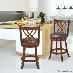 Redy Barrel Studio Swivel Counter And Bar Stool Height Dining Pub Chairs With Rubber Wood Legs