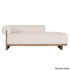 Reece Stylish Solid Teak Wood Sofa With Upholstery - Wooden Bazar