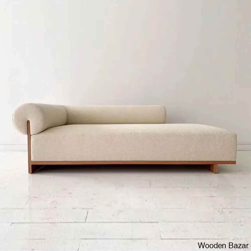 Reece Stylish Solid Teak Wood Sofa With Upholstery - Wooden Bazar