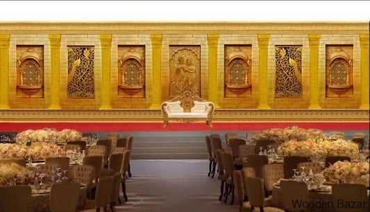 Resto New Handmade Fiberglass Stage In Gold Color - Wooden Bazar