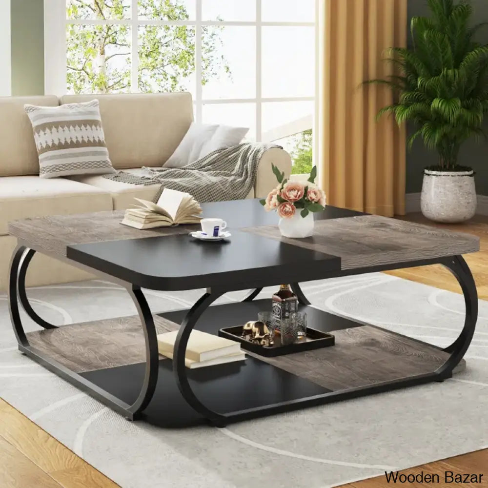 Revielh Coffee And Center Table Gray/Black