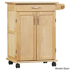 Richand Solid Wood Kitchen Cart Trolley Cart Cabinet Kitchen Island With Storage