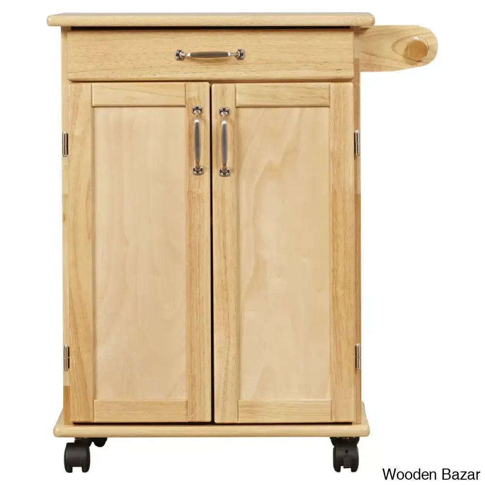 Richand Solid Wood Kitchen Cart Trolley Cart Cabinet Kitchen Island With Storage