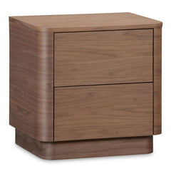 Corex Curved Oak Pedestal Bedside table - Wooden Bazar