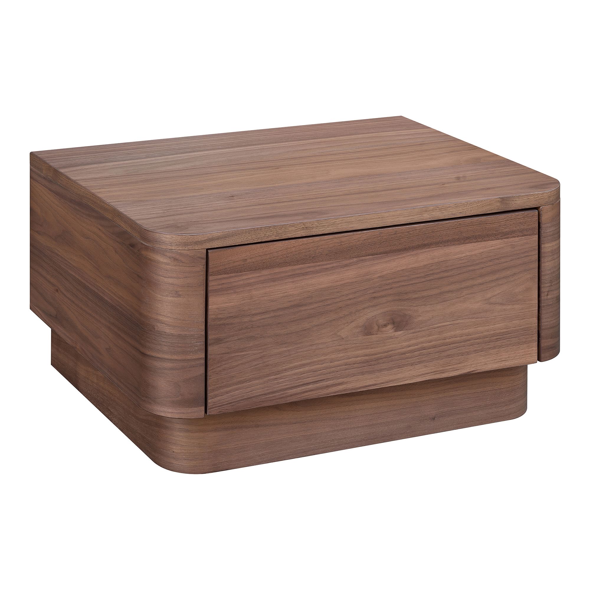 Javvy Curved Oak Pedestal Nightstand - Wooden Bazar