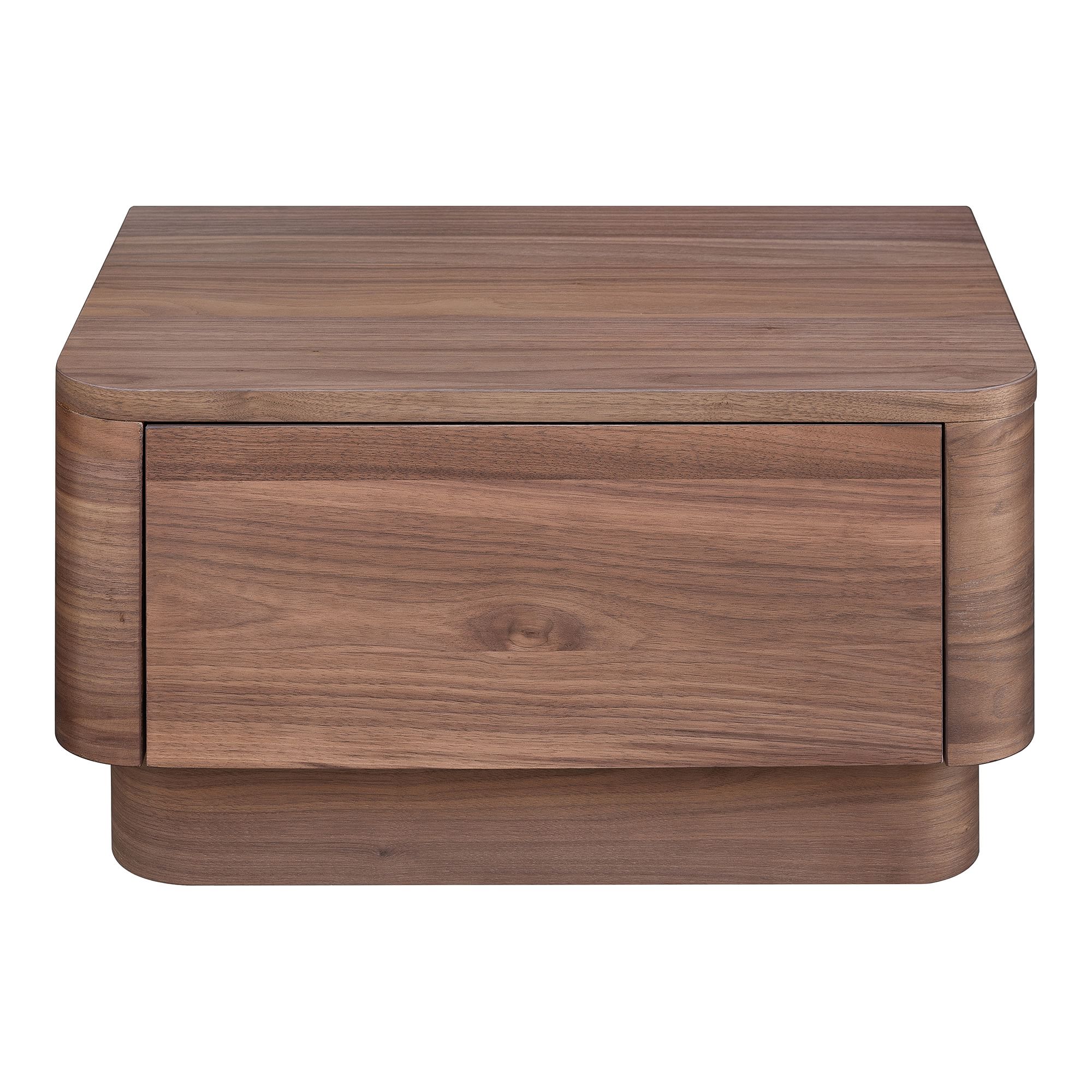 Javvy Curved Oak Pedestal Nightstand - Wooden Bazar