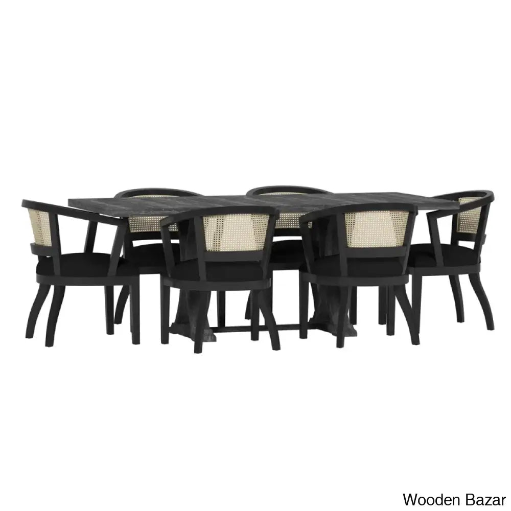 Ringo Modern 6 Seater Extendable Trestle Dining Set