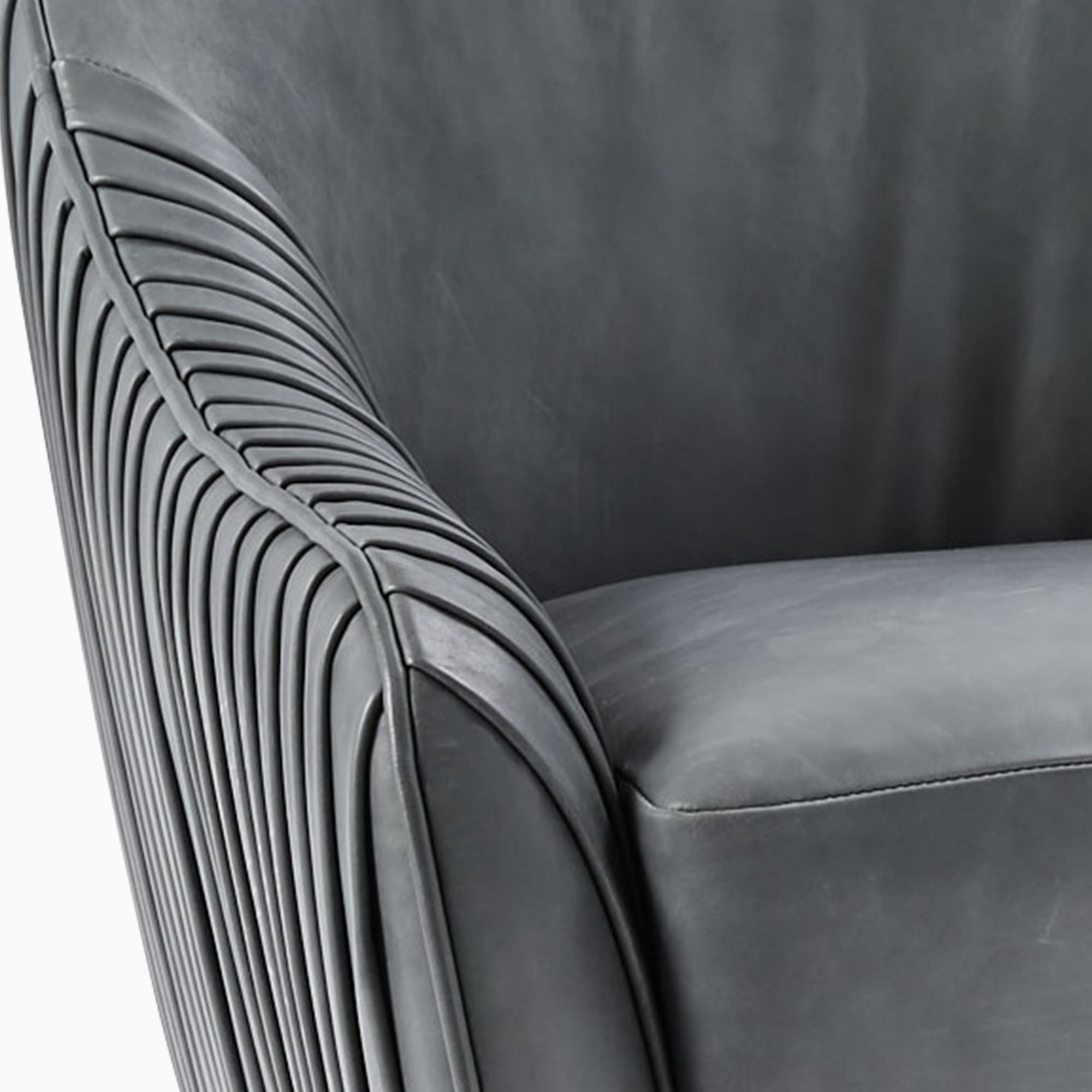 Liviaan Leather Swivel Chair - Wooden Bazar