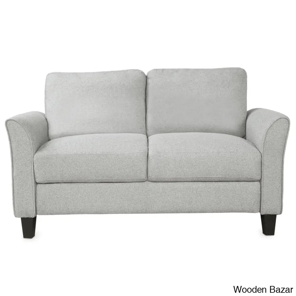 Rodriguez Light Gray 3-Seat Sofa & Loveseat Chair Set - Wooden Bazar