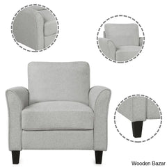 Rodriguez Light Gray 3-Seat Sofa & Loveseat Chair Set - Wooden Bazar