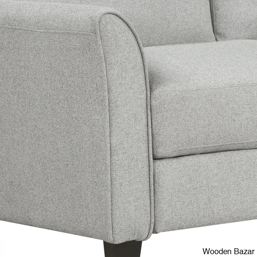 Rodriguez Light Gray 3-Seat Sofa & Loveseat Chair Set - Wooden Bazar